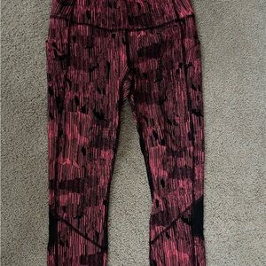 Lululemon Athletica Pink and Black Leggings